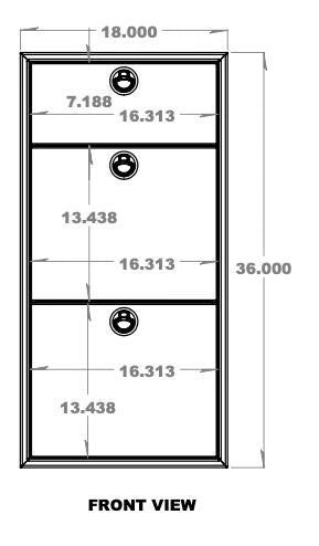 18" Three Drawer Base