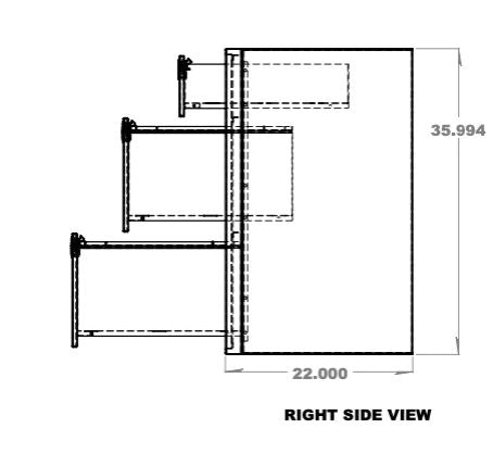 18" Three Drawer Base